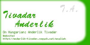 tivadar anderlik business card